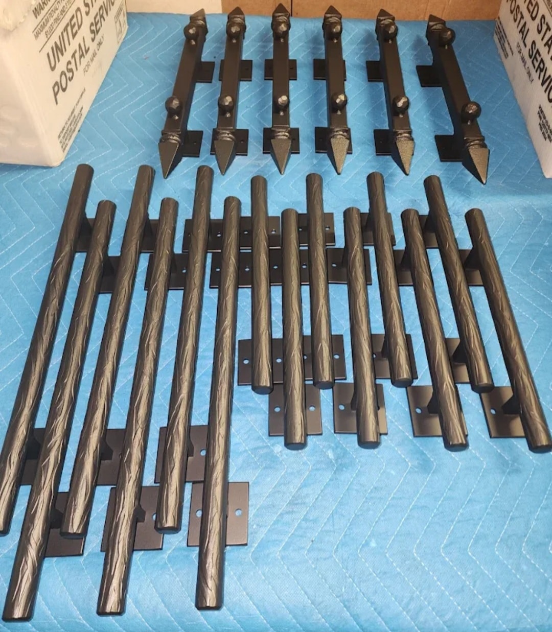 Matte Black Iron Fence Finials & Spindles